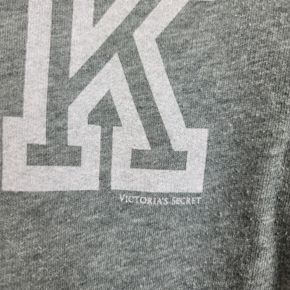 Victoria Secret PINK Grey Iconic Logo Pullover Quarter Zip Sweater Size XS - Picture 5 of 9